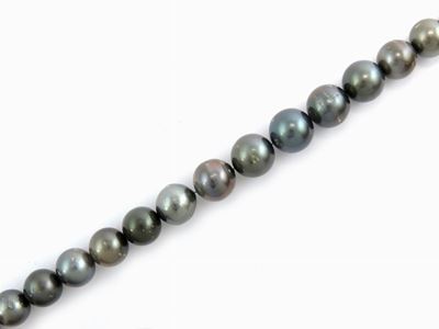 Filo Scalare di Perle Coltivate Tahiti Grigio Scuro