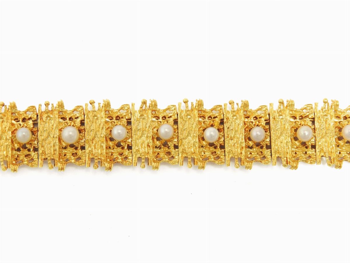 Bracciale in Oro Giallo e Perle