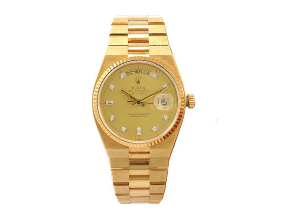 Yellow gold and diamonds Rolex gentlemen wristwatch