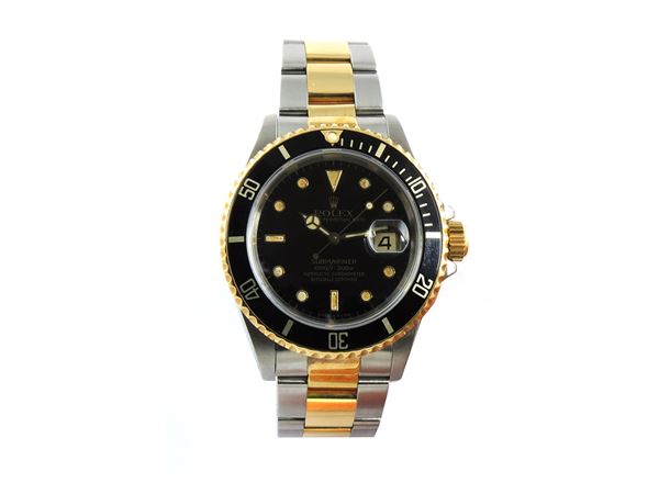 Yellow gold and stainless steel Rolex gentlemen wristwatch