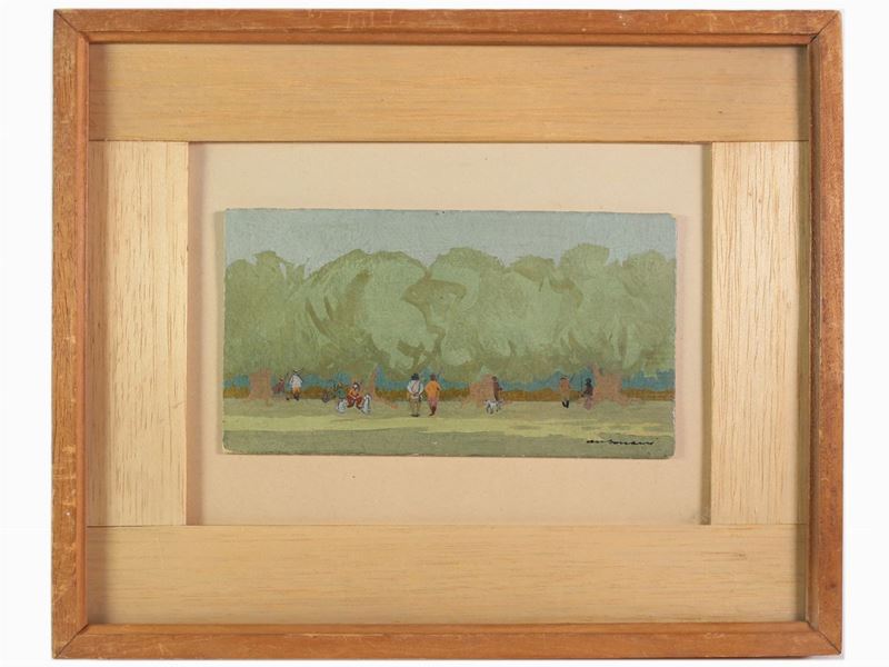 Marcello Boccacci - Veduta di Parco con Figure