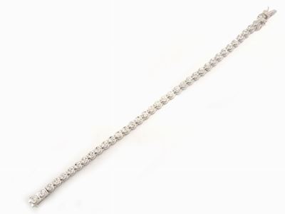 Bracciale Tennis in Oro Bianco e Diamanti