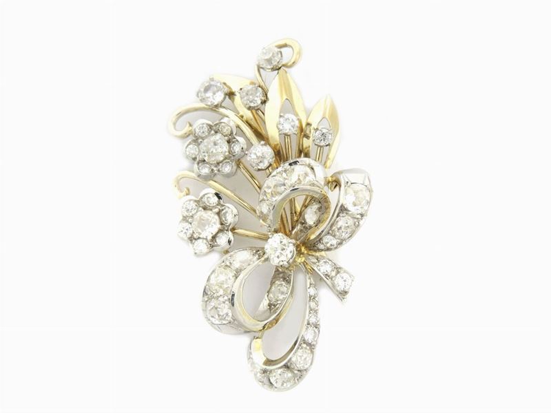 Spilla in Oro Bianco con Diamanti