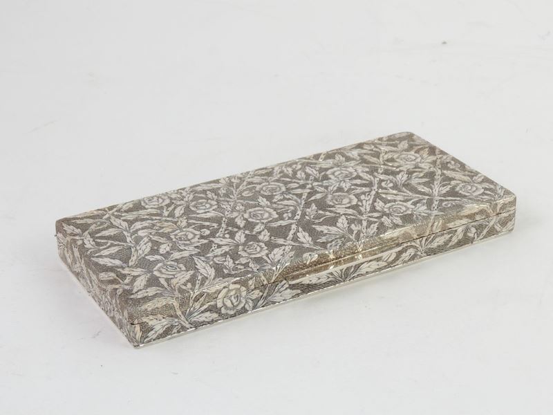 Scatola Porta Sigarette in Argento Ugo Borghetti Milano