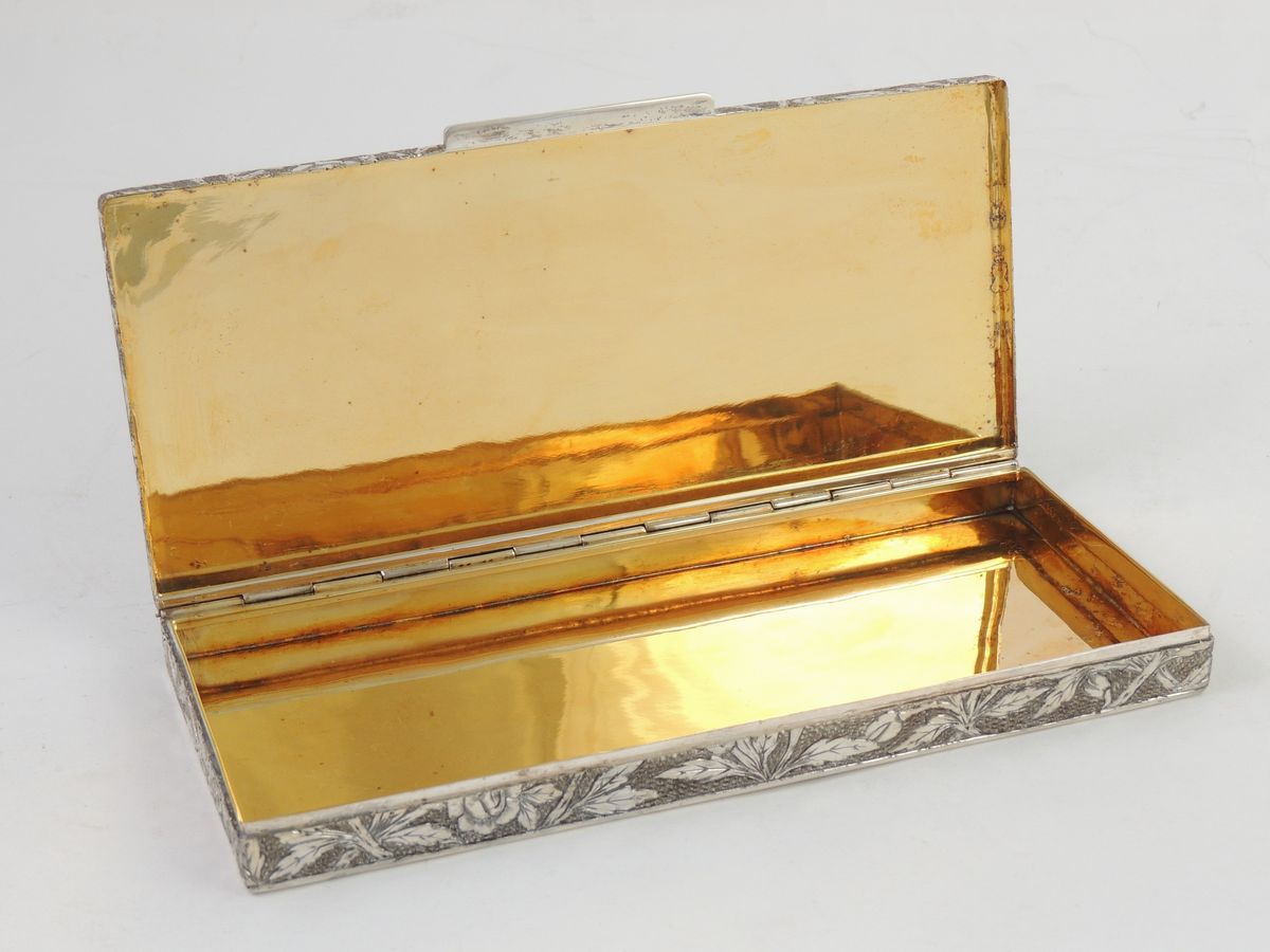 Scatola Porta Sigarette in Argento Ugo Borghetti Milano