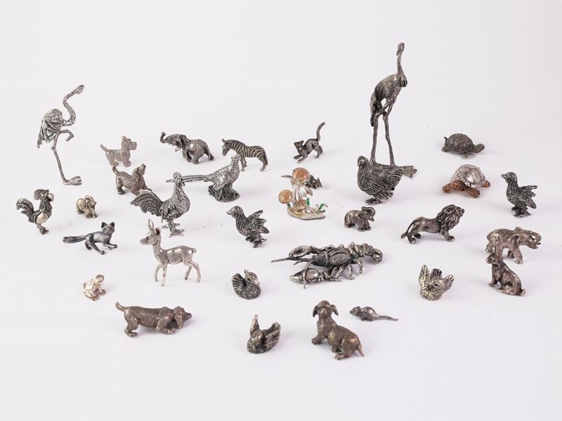 Miscellanea di Piccoli Animali da Collezione in Argento