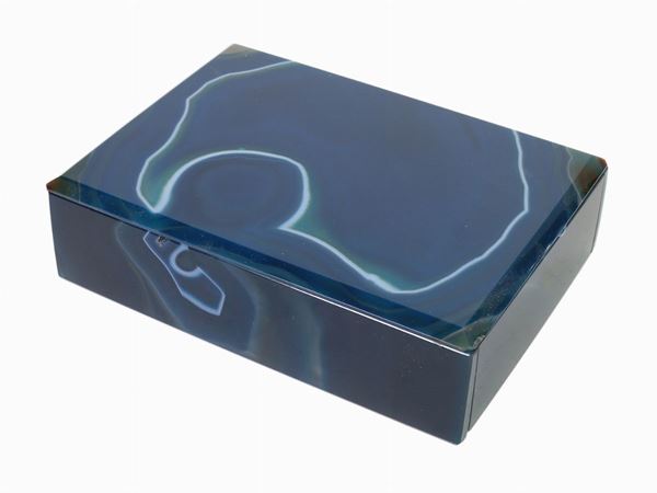 A blue agate visit cards box