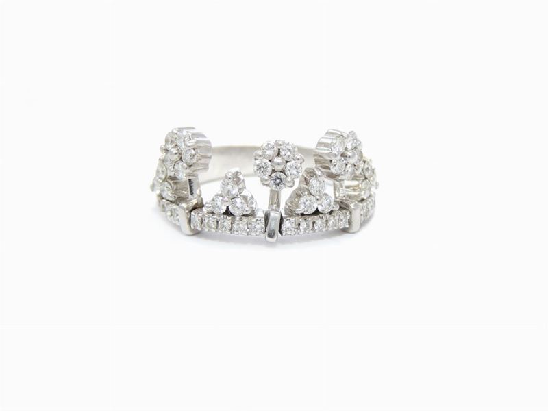 Anello in Oro Bianco con Diamanti