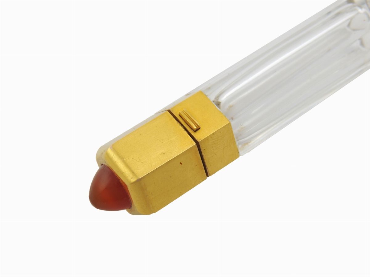 Boccettino per Profumo in Oro Giallo, Corniola e Cristallo Molato