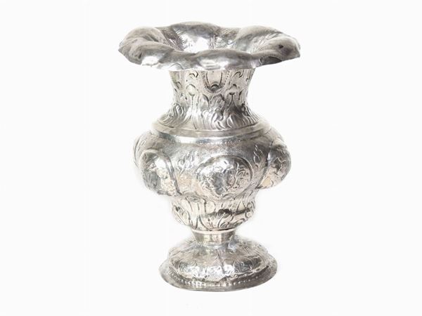 A silver vase