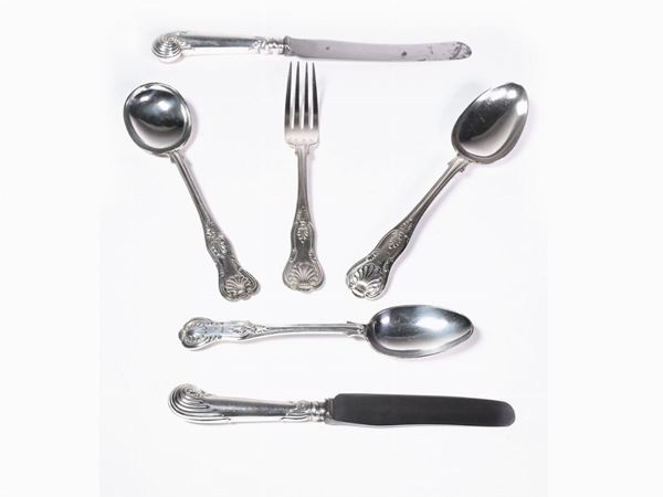 A silver plated cutlery service