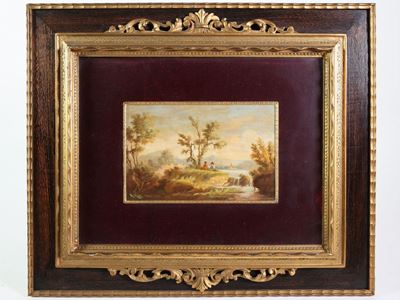 Paesaggio Fluviale con Personaggi e Paesaggio con Carrozza
