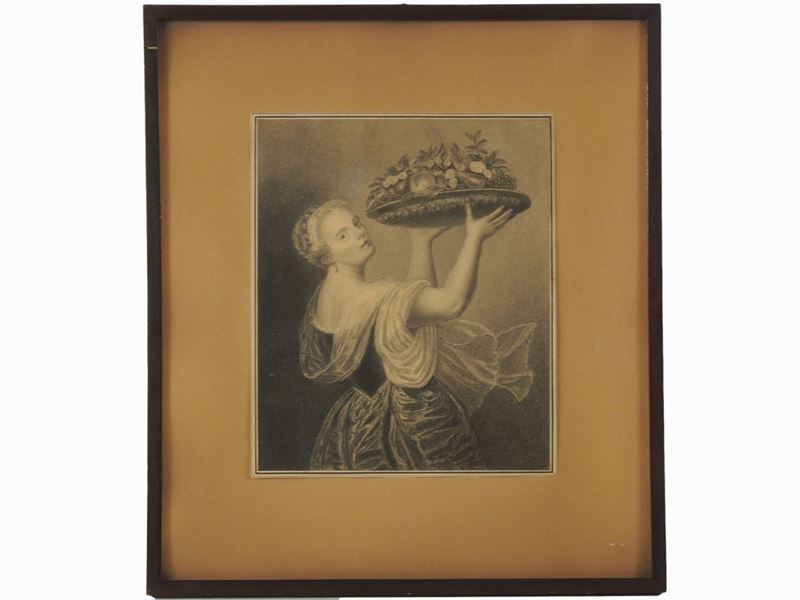Donna con Vassoio di Frutta