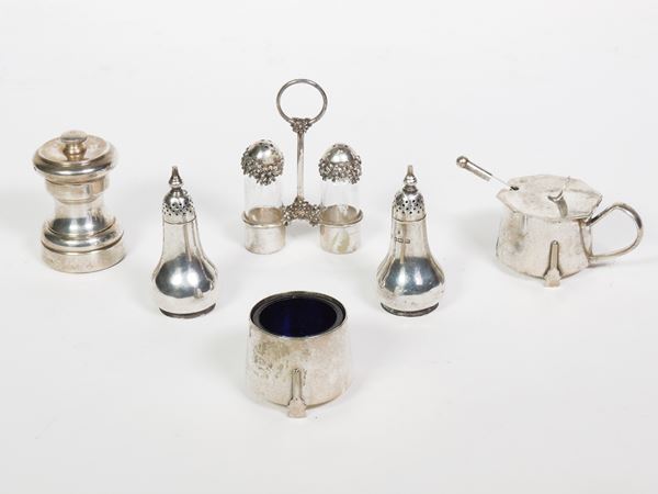 A curio table items lot in part in silver