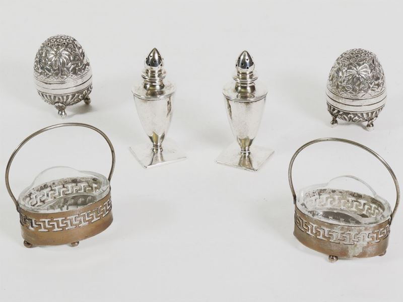 Tre Coppie di Saliere in Argento