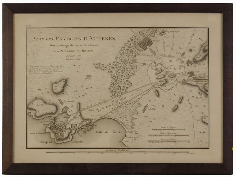 Jean Denis Barbié Du Bocage - Mappa Geografica di Atene