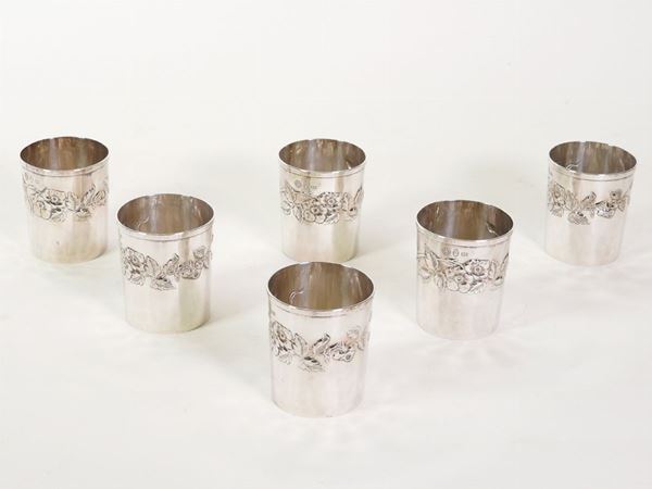 A set of six Brandimarte silver plated tumblers