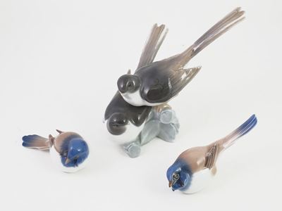 Tre Gruppi Animalier in Porcellana Bing & Grundahl e Lladro