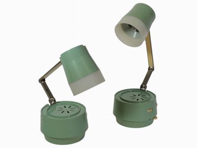Coppia di Lumi Vintage da Comodino con Radio