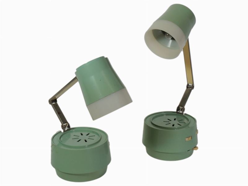 Coppia di Lumi Vintage da Comodino con Radio