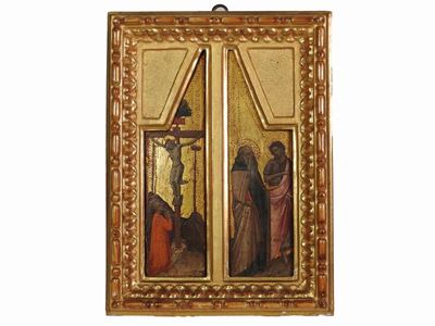 Cristo Crocifisso con un Donatore Orante - Santi Antonio Abate e Giovanni Battista