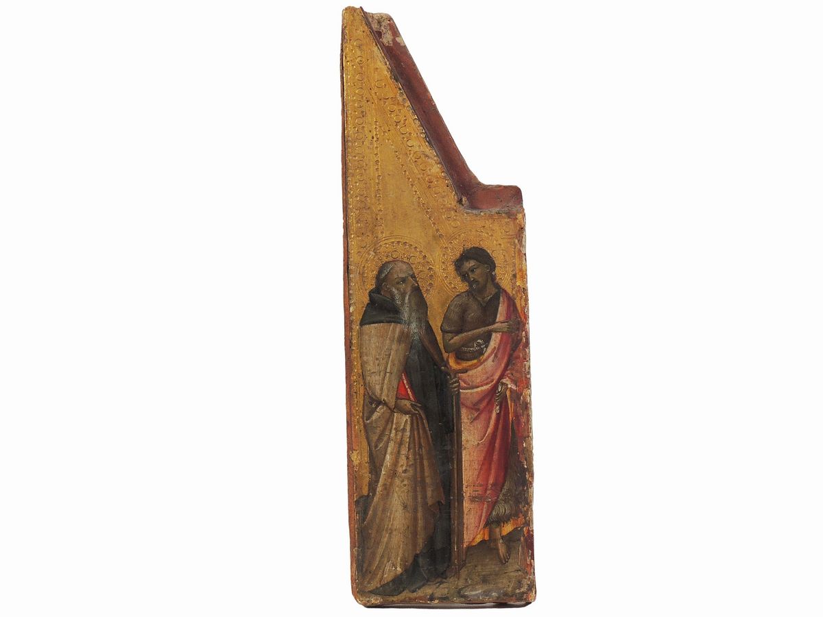 Cerchia di Mariotto di Nardo - Cristo Crocifisso con un Donatore Orante - Santi Antonio Abate e G...