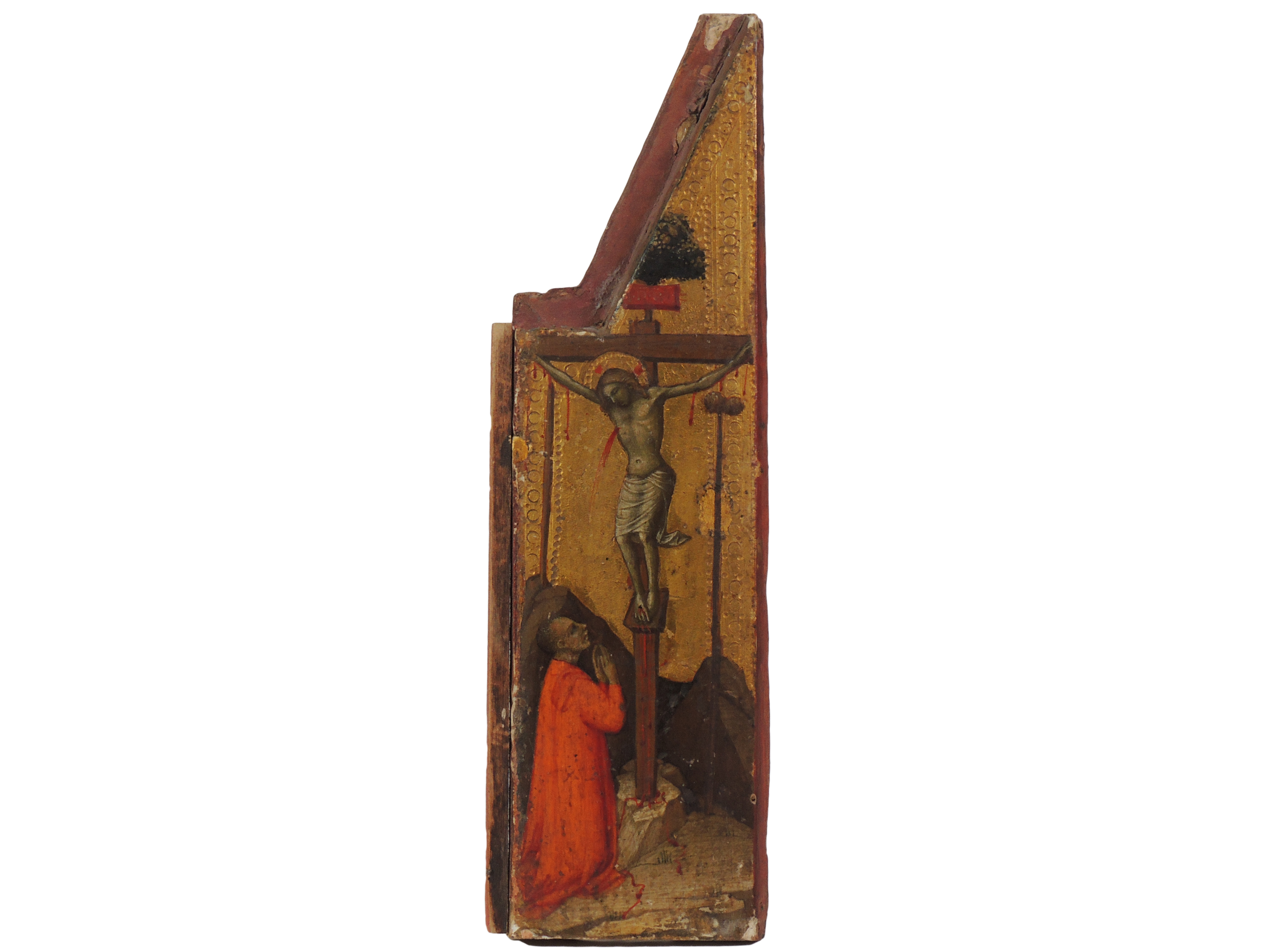 Cerchia di Mariotto di Nardo - Cristo Crocifisso con un Donatore Orante - Santi Antonio Abate e G...