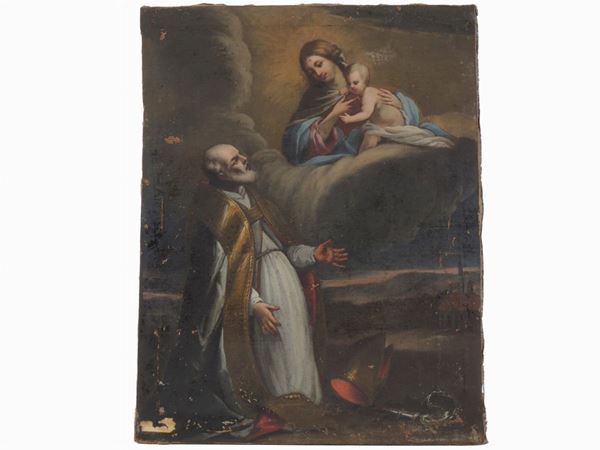 Scuola emiliana del XVII/XVIII secolo - The appearance of the Madonna to Sain Philip Neri