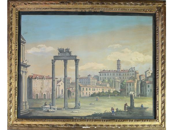 View of Rome  - Auction Furniture, silverware,  old master paintings and curiosity - Maison Bibelot - Casa d'Aste Firenze - Milano