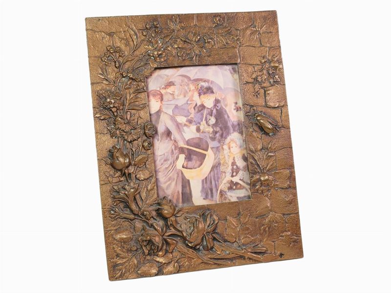 Cornice Art Nouveau per Fotografie in Bronzo