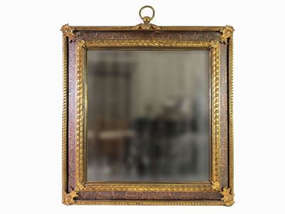 Specchiera in Legno e Metallo Dorato