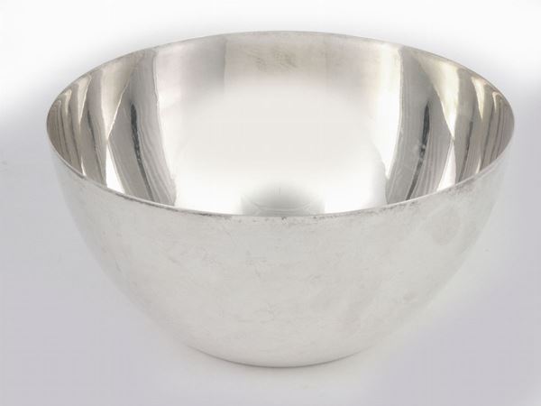 Coppa centrotavola in argento liscio