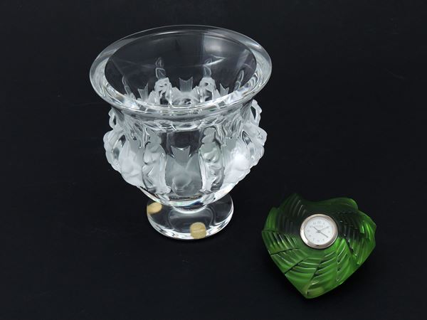 A Lalique curio crystal items lot