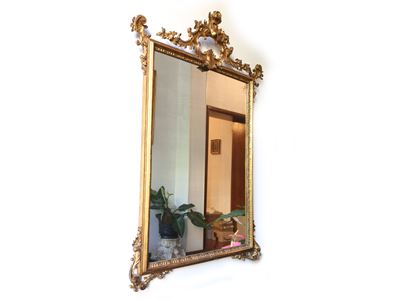 Specchiera in Legno Intagliato e Dorato