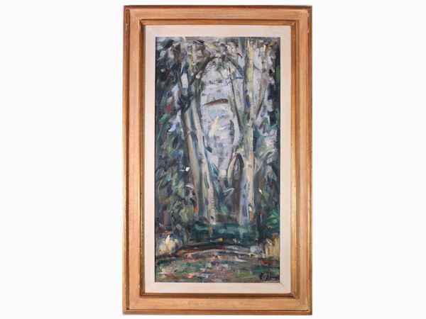 Enzo Pregno : Wooden landscape  ((1898-1972))  - Auction The Collector's House - Villa of the Azaleas in Florence - I - I - Maison Bibelot - Casa d'Aste Firenze - Milano