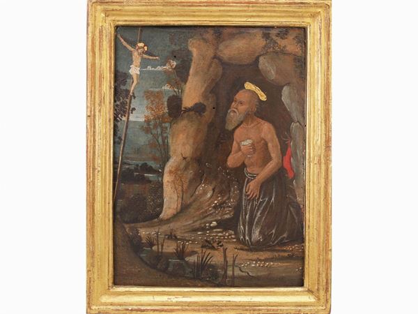 Bottega di Bernardo Stefano Rosselli - Saint Jerome in the desert