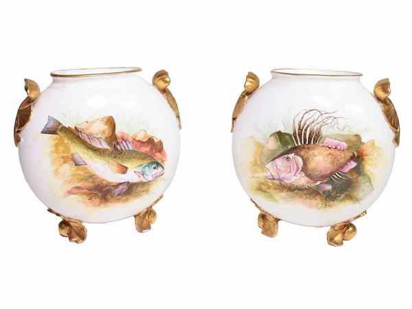 Coppia di vasi in porcellana, Copeland Spode
