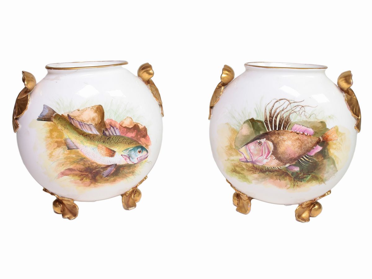Coppia di Vasi in Porcellana, Copeland Spode