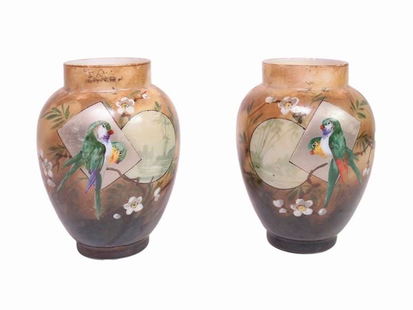 A couple of opaline vases