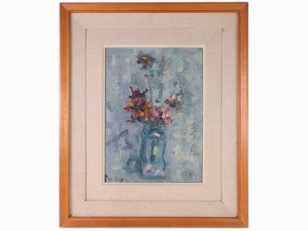 Enzo Pregno : Flowers in a vase  ((1898-1972))  - Auction The Collector's House - Villa of the Azaleas in Florence - I - I - Maison Bibelot - Casa d'Aste Firenze - Milano