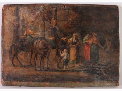 Scorcio di Paese e Scena Popolare