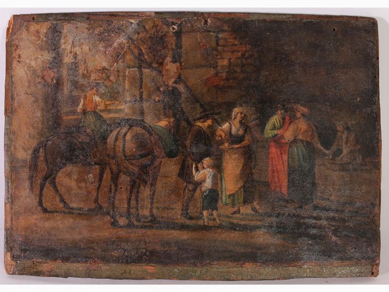 Scorcio di Paese e Scena Popolare