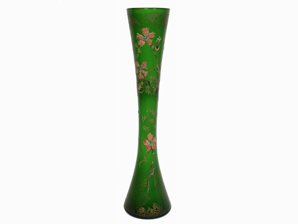 &#201;mile Gall&#233; - An enamelled Gallé glass vase signed Cristallerie de Gallè Nancy