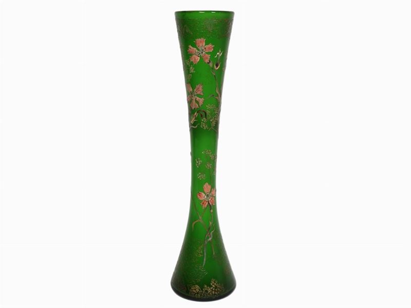 Vaso Gallé Decorato a Smalti,