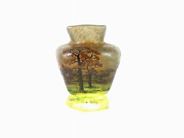 A landscape with trees Daum Vase  (France, 1900)  - Auction The Collector's House - Villa of the Azaleas in Florence - III - III - Maison Bibelot - Casa d'Aste Firenze - Milano