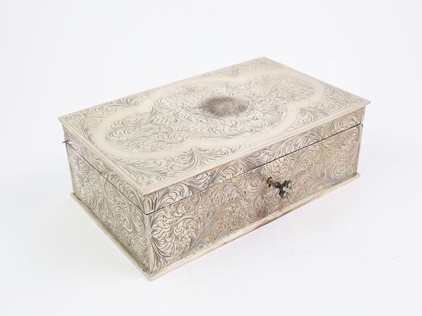 A silver jewelry box