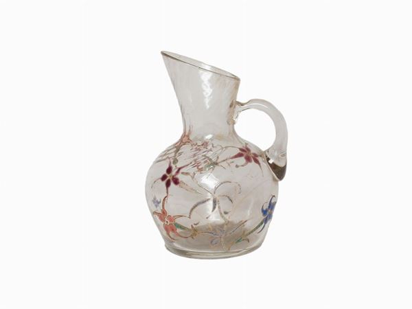 &#201;mile Gall&#233; - A small enamelled glass pitcher signed Gallé