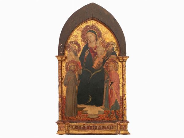 Bicci di Lorenzo - Madonna con Bambino con i Santi Francesco, Benedetto, Antonio abate e Miniato