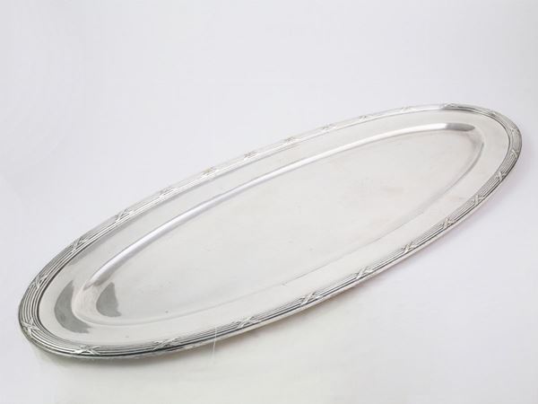 A pair of silver plated Christofle fish service tray