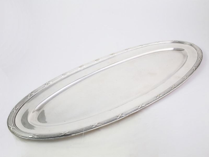 Coppia di Vassoi Christofle da Pesce in Metallo Argentato